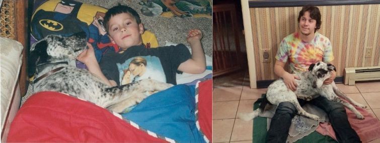 "Моя собака и я, 15 лет спустя. День, когда мы встретились, и день, когда мы попрощались.."
